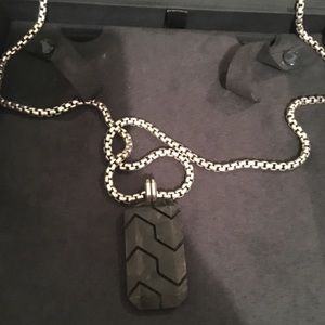 David yurman carbon tag and chain.